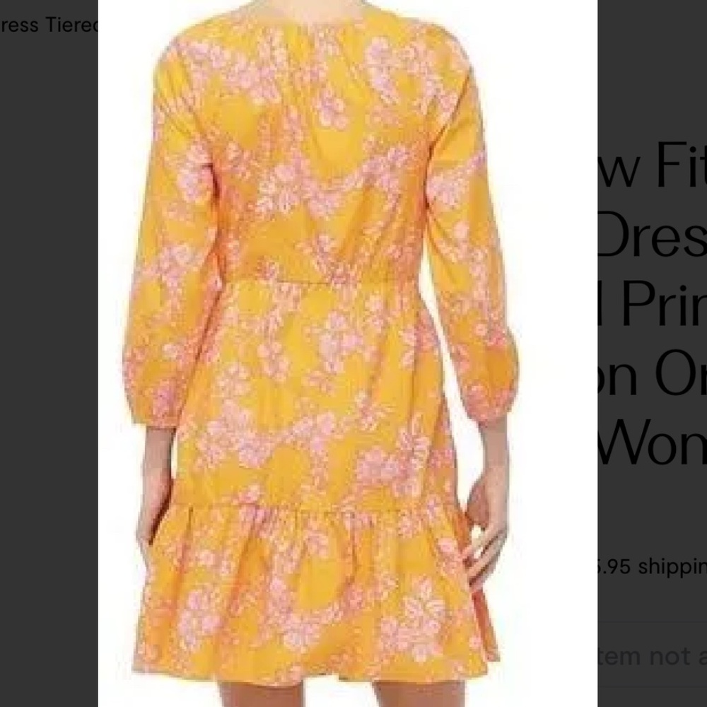 J Crew Tiered Fit and Flare Dress in Bright Orange/Pink Floral sz 8 NWT - Picture 3 of 8